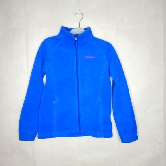 Columbia Big Kids Blue Unisex Full Zip Collared Cozy Fleece Jacket - Picture 2 of 8